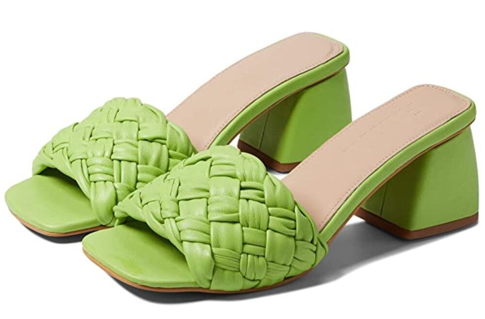 FARYL by Farylrobin Womens Pippa Heel Sandals US 16 M Green Leather EUC